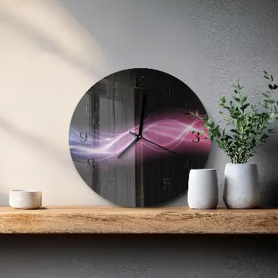 Apvalus laikrodis iš stiklo Abstrakčios linijos