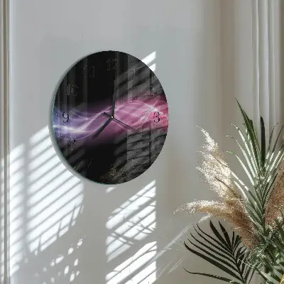 Apvalus laikrodis iš stiklo Abstrakčios linijos