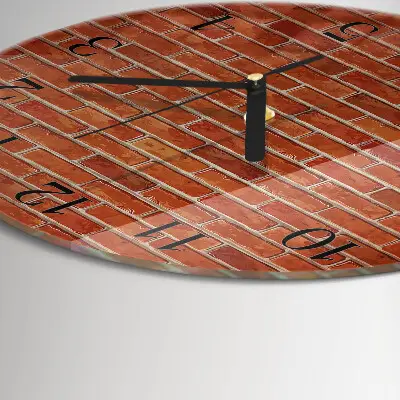 Apvalus laikrodis iš stiklo Plytų siena