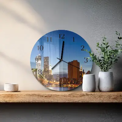 Apvalus laikrodis iš stiklo Horizontas