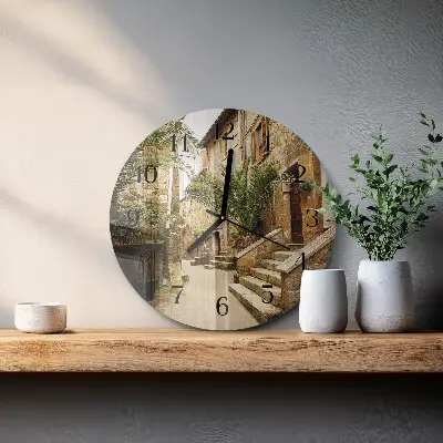 Apvalus laikrodis iš stiklo Palmių aveniu