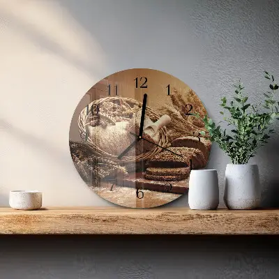 Apvalus laikrodis iš stiklo Duona