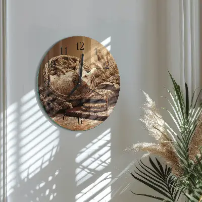 Apvalus laikrodis iš stiklo Duona