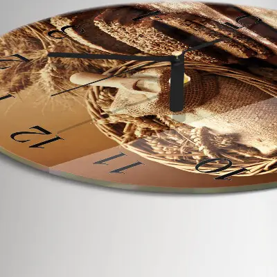 Apvalus laikrodis iš stiklo Duona