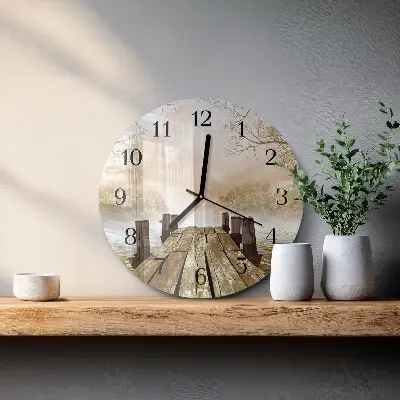 Apvalus laikrodis iš stiklo Tinklas