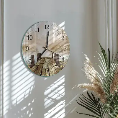 Apvalus laikrodis iš stiklo Tinklas