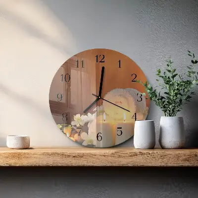Apvalus laikrodis iš stiklo SPA žvakės