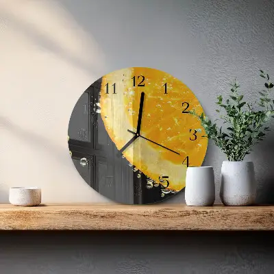 Apvalus laikrodis iš stiklo Citrusiniai vaisiai