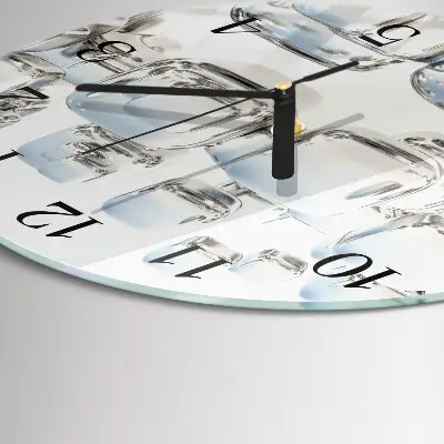 Apvalus laikrodis iš stiklo 3D kubas