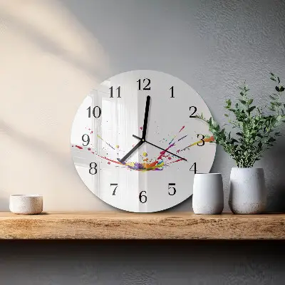 Apvalus laikrodis iš stiklo Dėmės