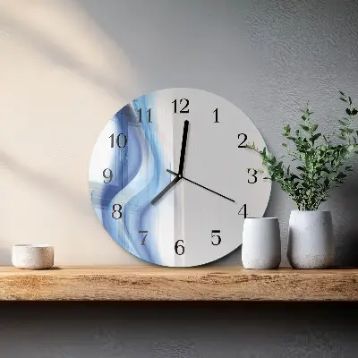 Apvalus laikrodis iš stiklo Abstraktūs dūmai