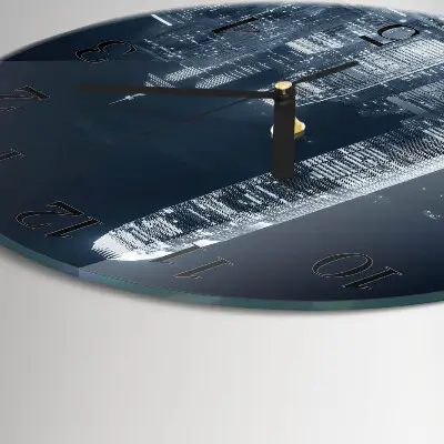 Apvalus laikrodis iš stiklo Horizontas