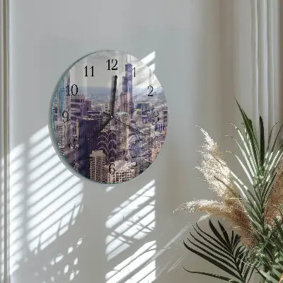 Apvalus laikrodis iš stiklo Horizontas