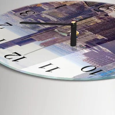 Apvalus laikrodis iš stiklo Horizontas
