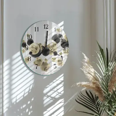 Apvalus laikrodis iš stiklo Abstrakcija