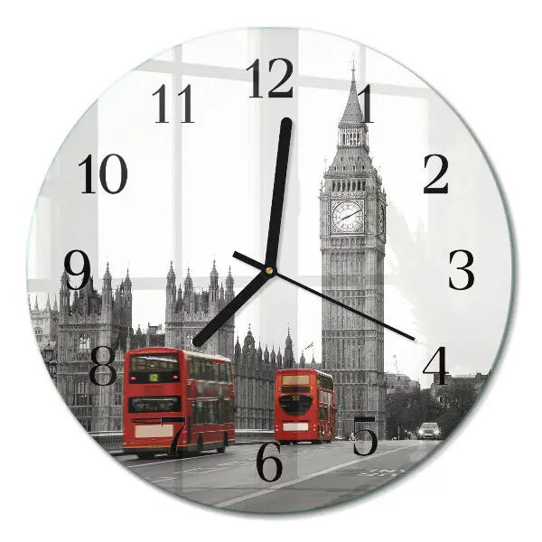Apvalus laikrodis iš stiklo Londonas