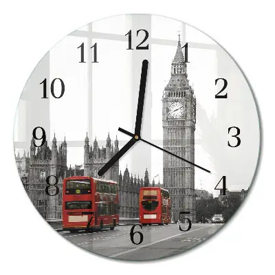 Apvalus laikrodis iš stiklo Londonas