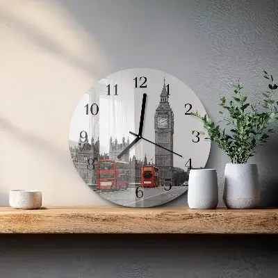 Apvalus laikrodis iš stiklo Londonas