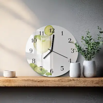 Apvalus laikrodis iš stiklo Kalcio karbonatas
