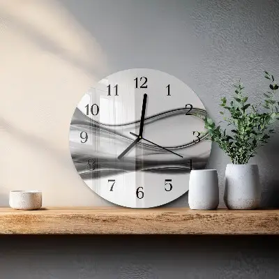 Apvalus laikrodis iš stiklo Abstrakcija