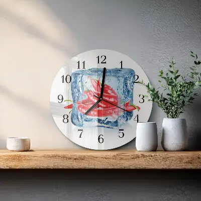 Apvalus sieninis laikrodis Čili su ledais