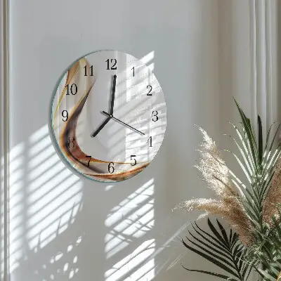 Apvalus laikrodis iš stiklo Abstrakcija