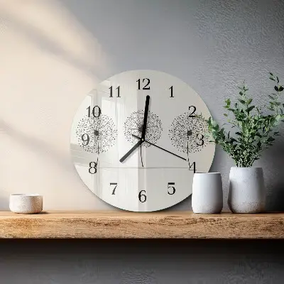 Apvalus laikrodis iš stiklo Abstrakcija