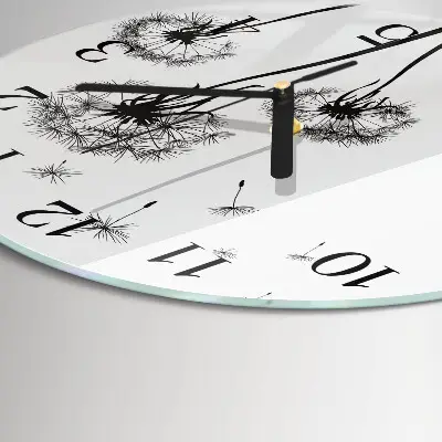 Apvalus laikrodis iš stiklo Kiaulpienė