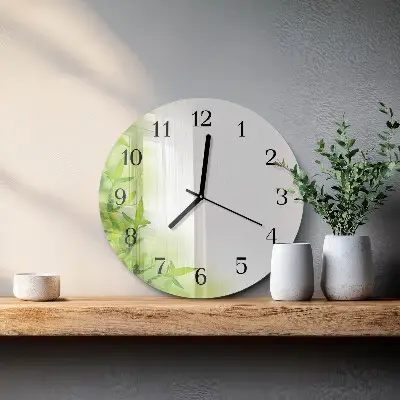 Apvalus laikrodis iš stiklo Gamta