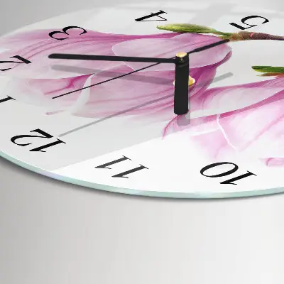 Apvalus laikrodis iš stiklo Magnolija