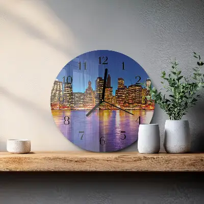 Apvalus laikrodis iš stiklo Horizontas