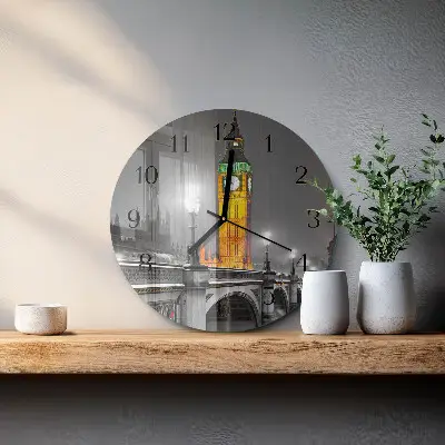 Apvalus laikrodis iš stiklo Didysis Benas