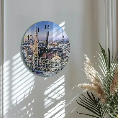 Apvalus laikrodis iš stiklo Horizontas
