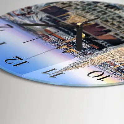 Apvalus laikrodis iš stiklo Horizontas