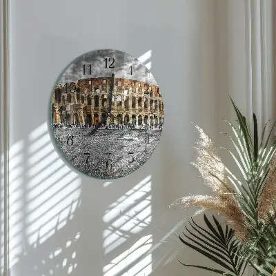 Apvalus laikrodis iš stiklo Koliziejus