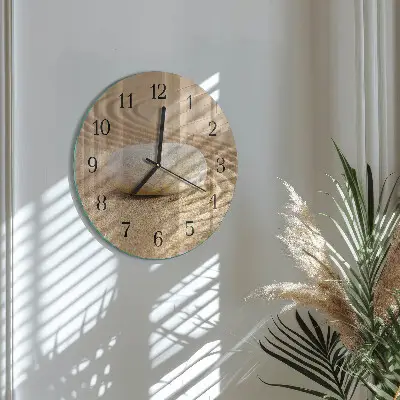 Apvalus laikrodis iš stiklo Akmens smėlis