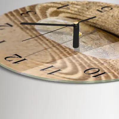 Apvalus laikrodis iš stiklo Akmens smėlis