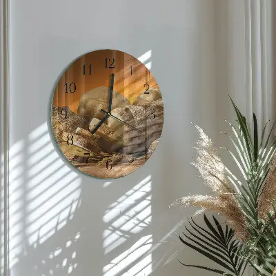 Apvalus laikrodis iš stiklo Duona