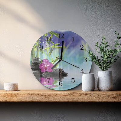 Apvalus laikrodis iš stiklo Orchidėjų SPA