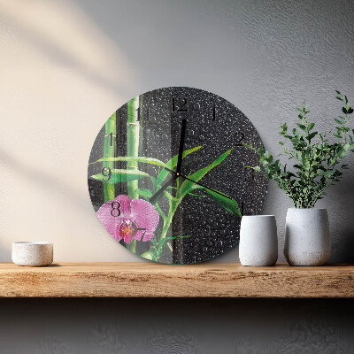Apvalus laikrodis iš stiklo Bambuko SPA