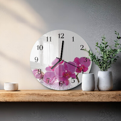 Apvalus sieninis laikrodis Orchidėja