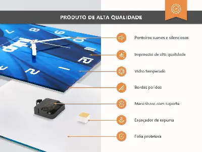 Stačiakampio stiklo laikrodis Abstrakčios linijos
