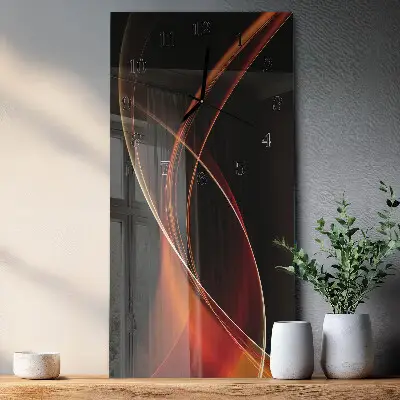Stačiakampio stiklo laikrodis Abstrakčios linijos