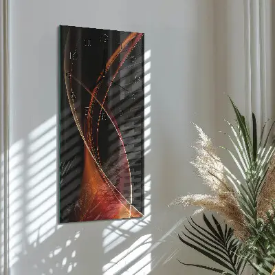 Stačiakampio stiklo laikrodis Abstrakčios linijos
