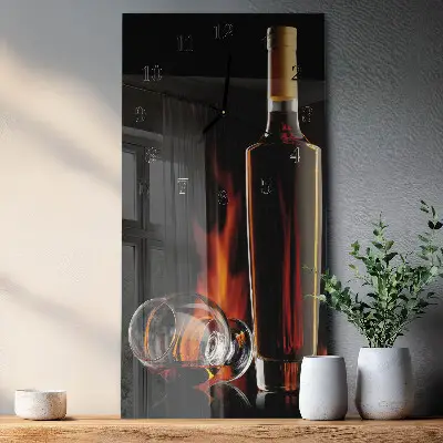 Stačiakampio stiklo laikrodis Alkoholis