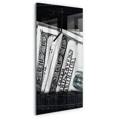 Stačiakampio stiklo laikrodis Banknotai