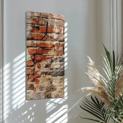 Stačiakampio stiklo laikrodis Plytų siena