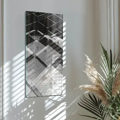 Vertikalus sieninis laikrodis Stiklinis kubas