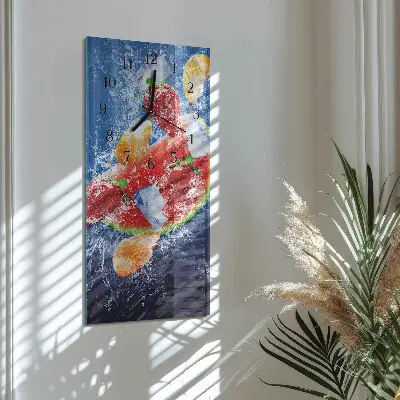 Stačiakampio stiklo laikrodis Vaisiai