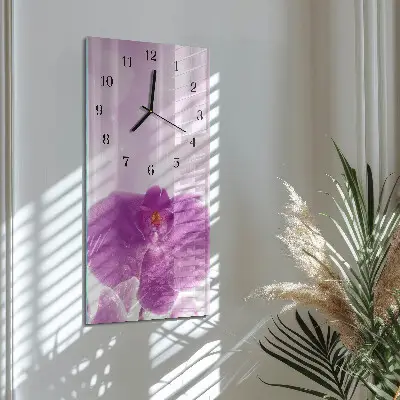 Stačiakampio stiklo laikrodis Orchidėja